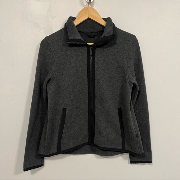Lululemon Its Fleecing Cold Zip Up Heathered Black/Black Sz 6 - Picture 5 of 16